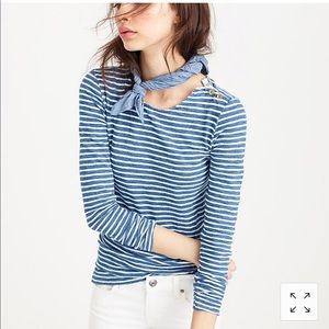 Painter tee in indigo stripe - sz L